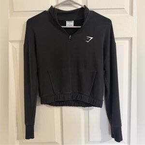 Gymshark Cropped Quarter Zip - Black